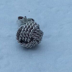 Single One Tiffany & Co. Sterling Silver Twist Love Knot Ball Stud Earring